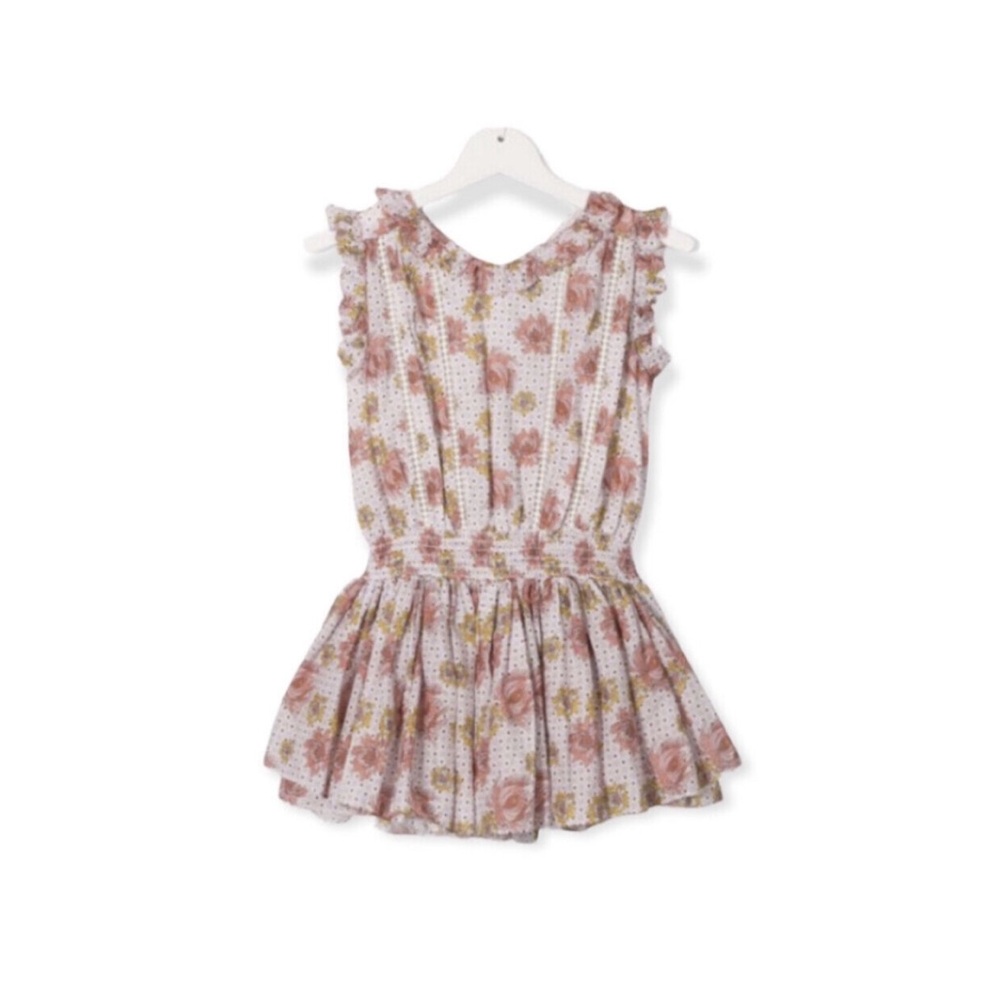 Velveteen Floral Romper Dress